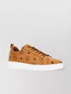 Mcm Multicolor Canvas And Leather Sneakers In Orange