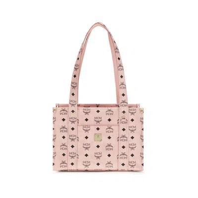 Mcm Multicolor Fabric Handbag In Pink