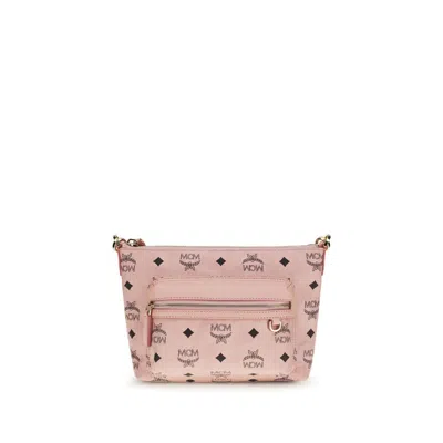 Mcm Multicolor Fabric Shoulder Bag In Pink