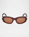 Mcm 53mm Oval Sunglasses In Dark Havana Roviex