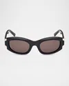 Mcm 53mm Oval Sunglasses In Shiny Black Smoke