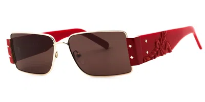 Mcm Mw0012 32e Men's Sunglasses Gold Size 55 In Burgundy