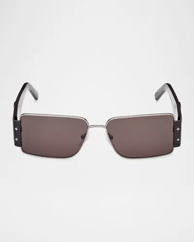 Mcm Mw0012w Rectangle Metal And Plastic Sunglasses In Gray