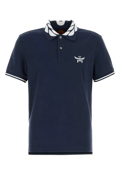 MCM NAVY BLUE STRETCH PIQUET POLO SHIRT