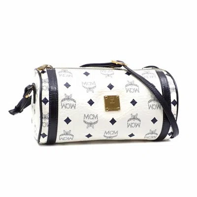 Pre-owned Mcm Navy Pvc Leather Shoulder Bag () In Multi
