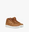 Mcm Neo Terrain Hi Sneakers In Visetos In Cognac