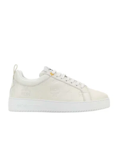 Mcm Neo Terrain Lo Sneakers In Monogram Leather In White