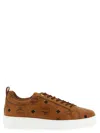 Mcm Multicolor Canvas And Leather Sneakers In Brown