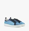 Mcm Neo Terrain Lo Sneakers In Gradation Mesh And Calf Leather In Blue