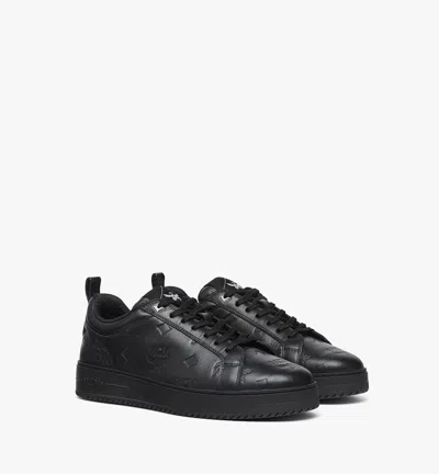 Mcm Neo Terrain Lo Sneakers In Monogram Leather In Black
