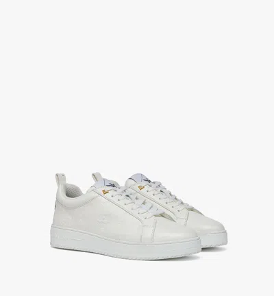 Mcm Neo Terrain Lo Sneakers In Monogram Leather In White