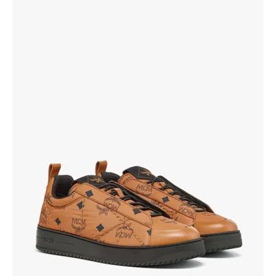 Mcm Neo Terrain Lo Sneakers In Quilted Monogram Nylon In Brown
