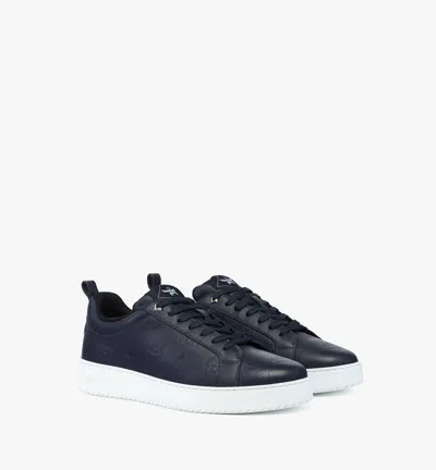 Mcm Neo Terrain Sneakers In Monogram Leather In Navy Blazer