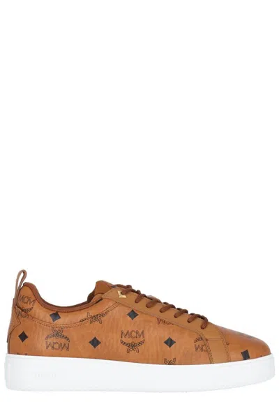 Mcm Neo Terrain Visetos Lo Sneakers In Brown
