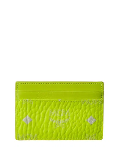 Mcm Neon Coated Canvas Wallet In Yellow