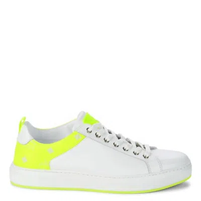 Mcm Neon-trimmed Leather Sneakers