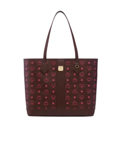 Mcm New Liz Shopper In Visetos In Brown