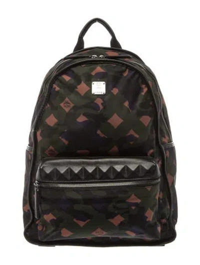 Pre-owned Mcm Nylon Backpack In Black