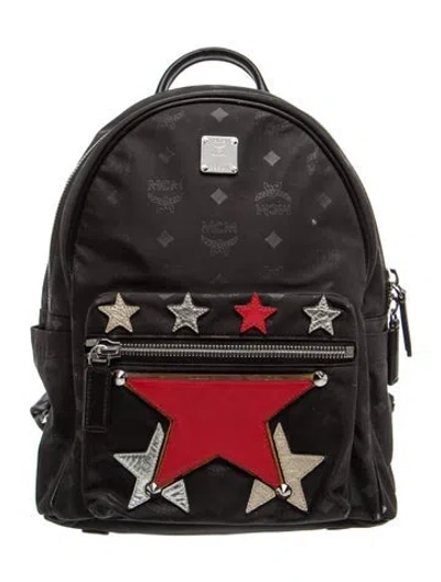 Pre-owned Mcm Nylon Backpack In Black