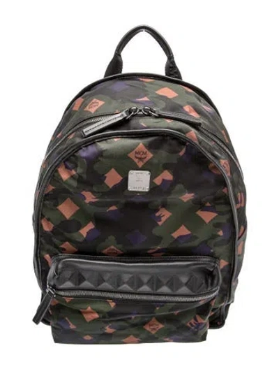 Pre-owned Mcm Nylon Backpack In Green