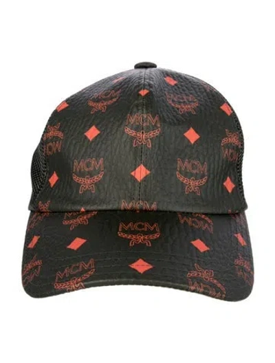 Pre-owned Mcm Nylon Baseball Hat In Green