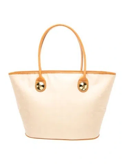 Pre-owned Mcm Nylon Bucket Bag In Neutral