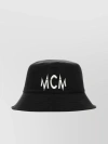 MCM NYLON BUCKET HAT WITH WIDE BRIM AND STITCHED DETAILING