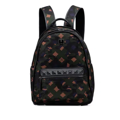 Mcm Nylon Camo Munich Lion Dieter Backpack In Green