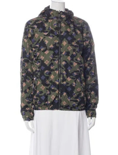 Pre-owned Mcm Nylon Camouflage Print Jacket In Green