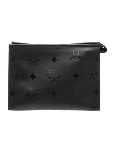 Pre-owned Mcm Nylon Clutch In Black