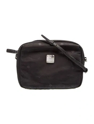 Pre-owned Mcm Nylon Crossbody Bag In Black