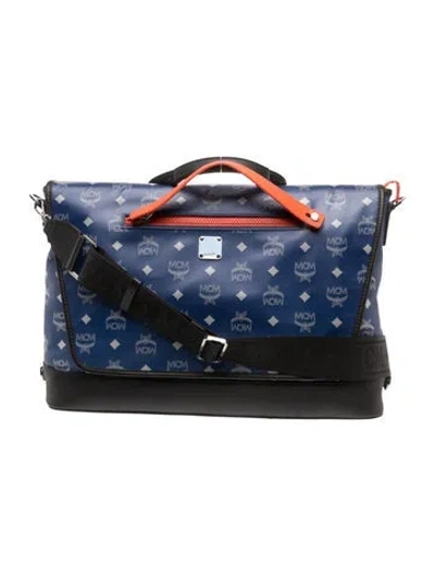 Pre-owned Mcm Nylon Crossbody Bag W/ Tags In Blue