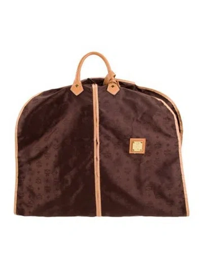 Pre-owned Mcm Nylon Garment Bag Vintage In Brown