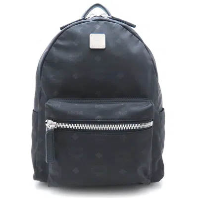 Pre-owned Mcm Nylon Leather Backpack () In Black