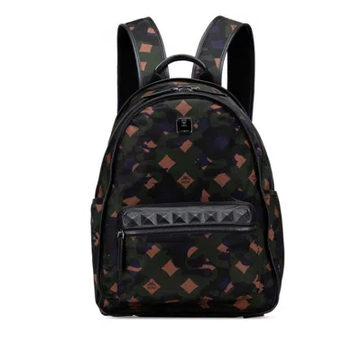 Pre-owned Mcm Nylon Leather Backpack () In Multi