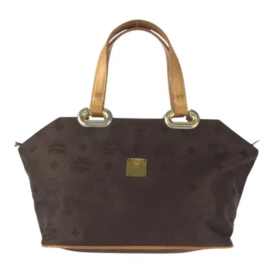 Pre-owned Mcm Nylon Leather Handbag Tote Bag () In Brown
