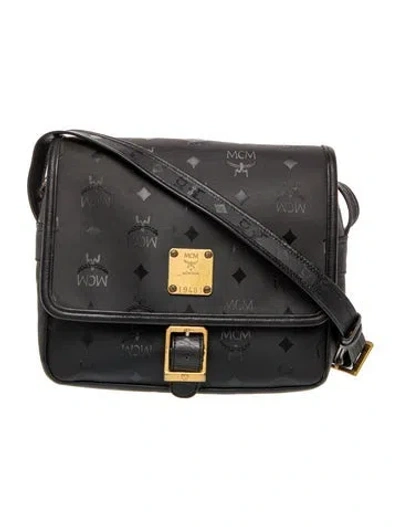 Pre-owned Mcm Nylon Messenger Bag In Black