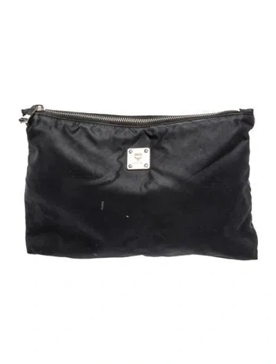 Pre-owned Mcm Nylon Portfolio In Black
