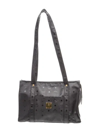 Pre-owned Mcm Nylon Shoulder Bag In Black