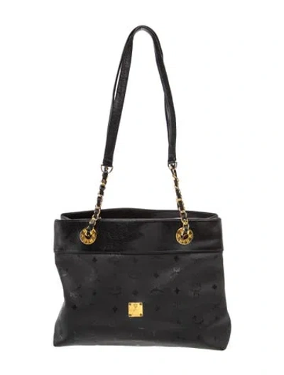 Pre-owned Mcm Nylon Shoulder Bag In Black