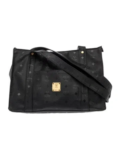 Pre-owned Mcm Nylon Shoulder Bag In Black