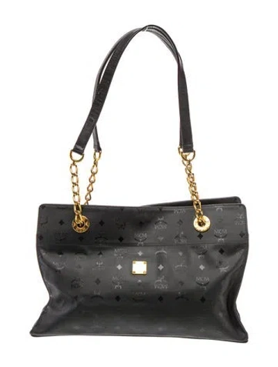 Pre-owned Mcm Nylon Shoulder Bag Vintage In Black