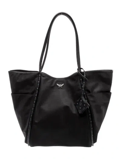 Pre-owned Mcm Nylon Tote In Black