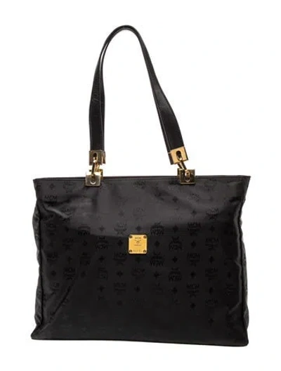 Pre-owned Mcm Nylon Tote In Black