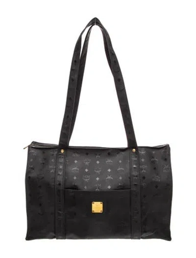 Pre-owned Mcm Nylon Tote In Black