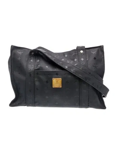Pre-owned Mcm Nylon Tote In Grey
