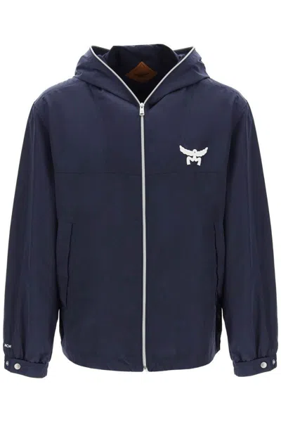 Mcm Nylon Windbreaker Jacket For Men In Blue