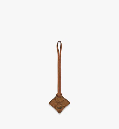 Mcm Ottomar Airtag Luggage Charm In Lauretos In Cognac
