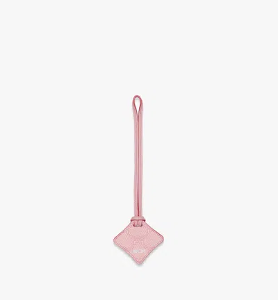 Mcm Ottomar Airtag Luggage Charm In Lauretos In Silver Pink