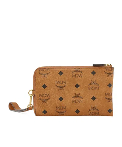 Mcm Ottomar Travel Pouch In Visetos In Brown